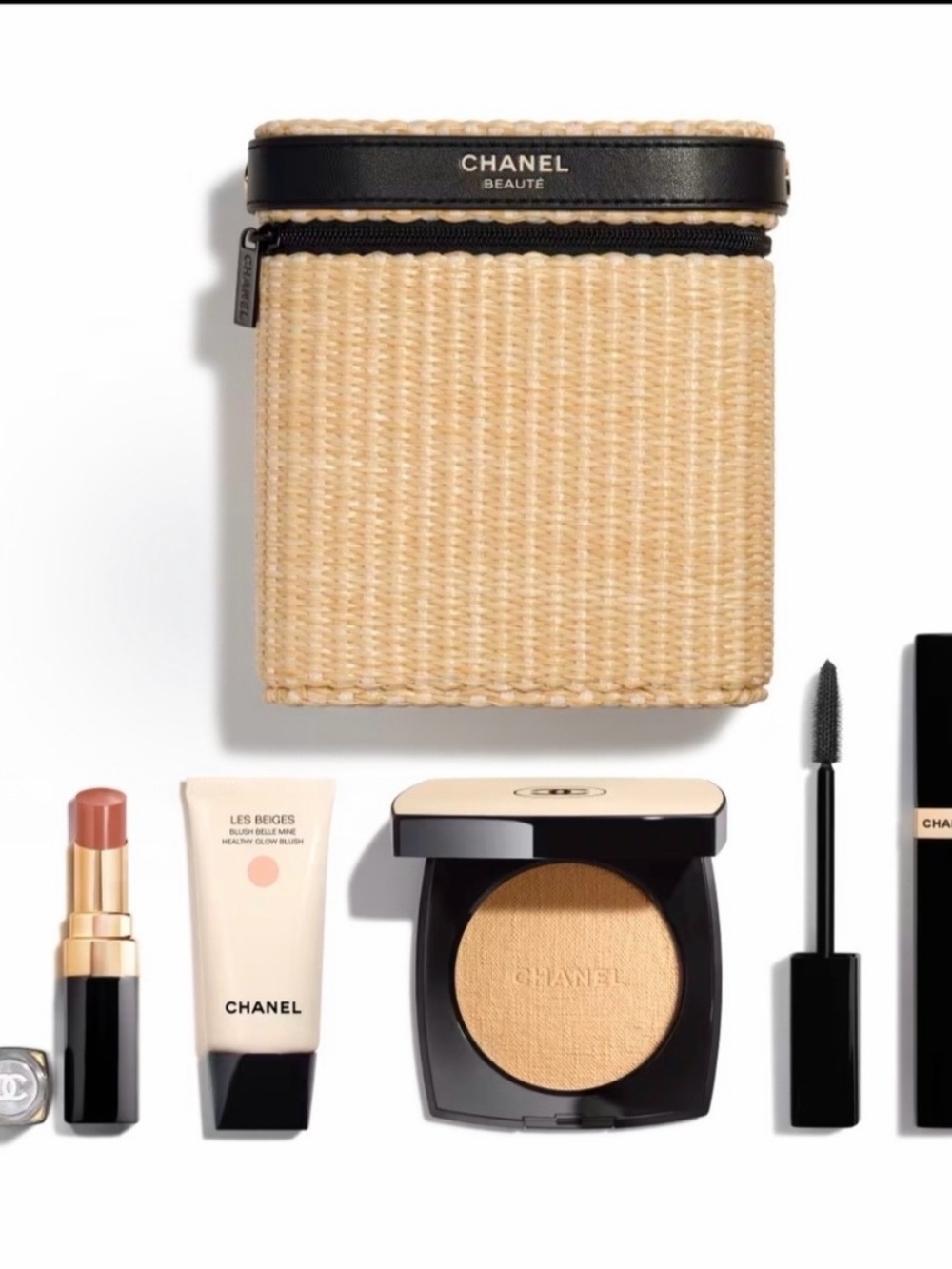 SOLD OUT CHANEL LES BEIGES SUMMER RAFFIA BEAUTY BAG LIMITED EDITION SET 2026